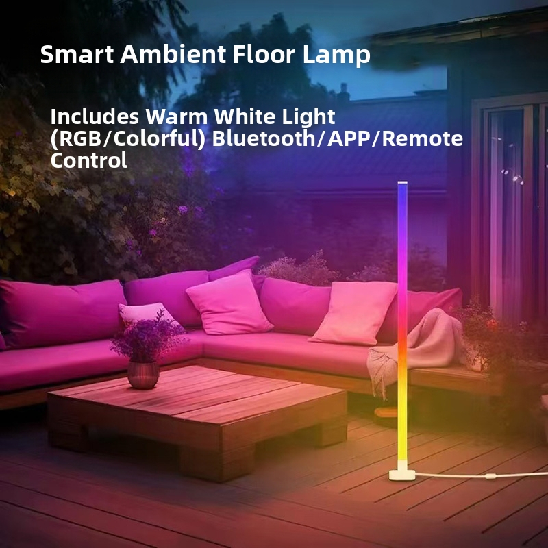 Φωτιστικό δαπέδου LED με τηλεχειριστήριο, εμβέλεια φωτισμού 10–15 τ.μ., CRI 80–90, μοντέρνος μινιμαλιστικός σχεδιασμός