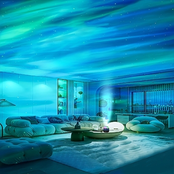 Νυχτερινό φως προβολέας με κυματισμούς νερού και Βόρειο Σέλας, τηλεχειριστήριο, τροφοδοσία από πρίζα, πλαστικό περίβλημα, CE πιστοποιημένο