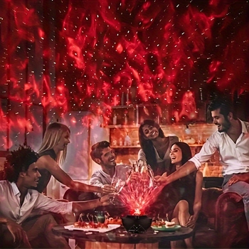 Νυχτερινό φως προβολέας με κυματισμούς νερού και Βόρειο Σέλας, τηλεχειριστήριο, τροφοδοσία από πρίζα, πλαστικό περίβλημα, CE πιστοποιημένο