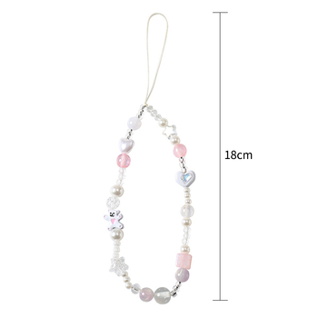 Jumping Bear мобилна каишка за телефон с мъниста - PVC въже, пластмасово копче, персонализируем аксесоар, антизагубващ