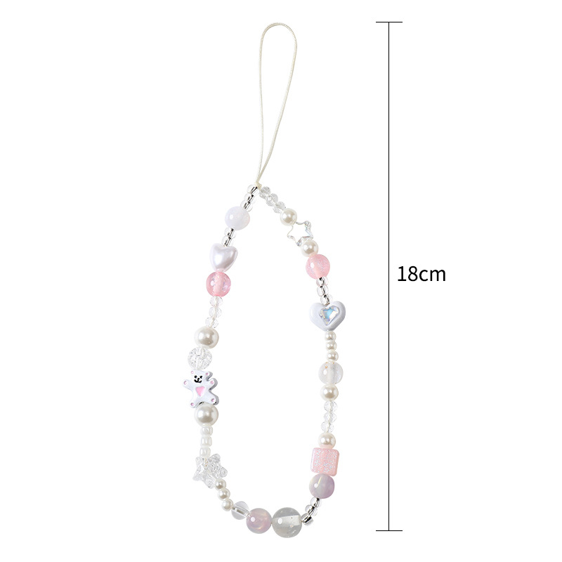 Jumping Bear Lanyard pentru telefon cu mărgele - sfoară PVC, cataramă din plastic, personalizabil, Anti-Lost