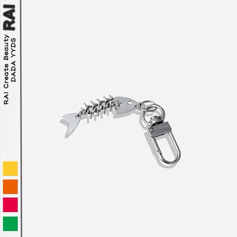 Zivju kaula formas atslēgu piekariņš skolas mugursomai, cinka sakausējums, korejiešu stils