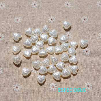11 mm Off-White ABS Urezbane Srcolike Perle – Labave Perle za DIY Nakit, Srcolike Razdvojne Perle za Ogrlicu