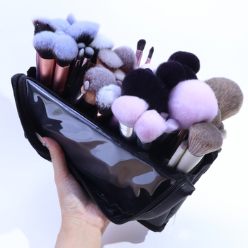 Τσαντάκι καλλυντικών για βούρτσες, 1 σετ, τρίχες από νάιλον, OPP συσκευασία, λαβή από καμβά, φορητός σχεδιασμός