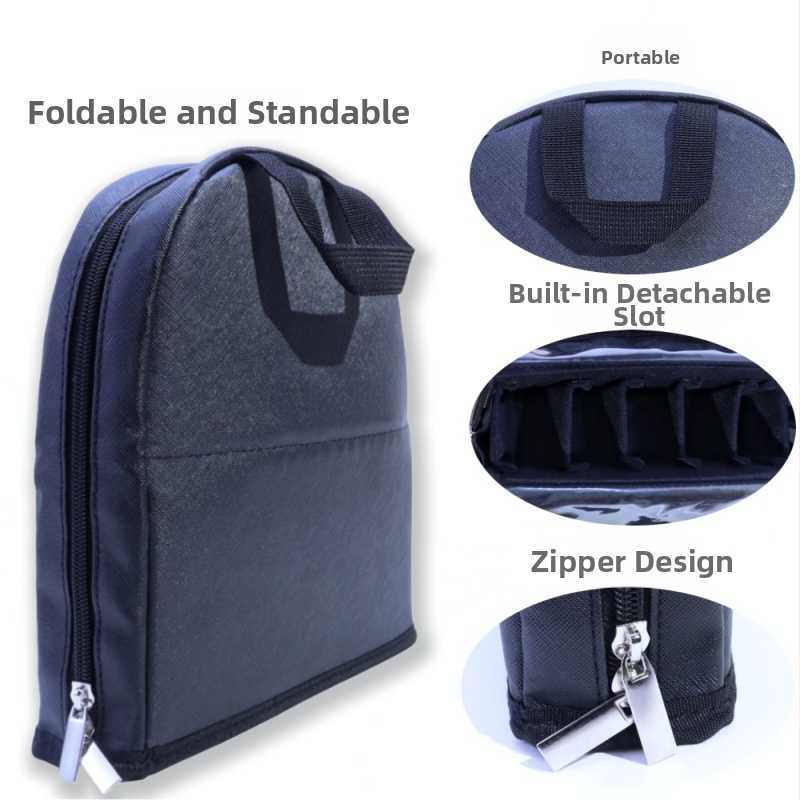 Козметична чанта за четки, 1 комплект, нейлонови четки, опаковка OPP, дръжка от платно, преносим дизайн