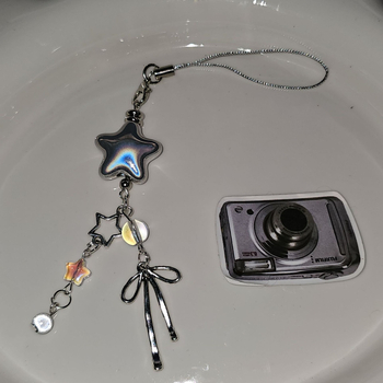 Χειροποίητο κρεμαστό από χάντρες σε αλυσίδα — μοτίβο αστεριών, αυθεντικός σχεδιασμός από Woo handicrafts