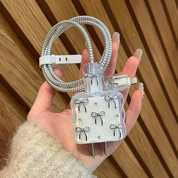 Datu kabeļa aizsargsegums 20W Apple uzlādei, TPU, izturīgs pret triecieniem, siltuma izkliede, pret pirkstu nospiedumiem, 3D reljefs, pielāgojams