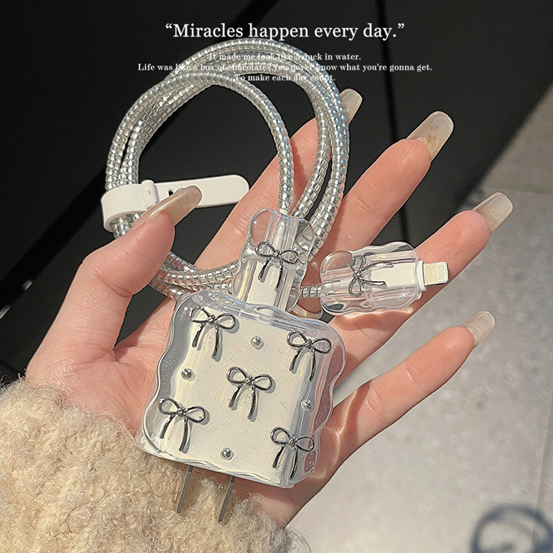 Κάλυμμα προστασίας καλωδίου δεδομένων 20W για φορτιστή Apple, TPU, ανθεκτικό σε πτώσεις, διάχυση θερμότητας, αντι-αποτυπώματα, τρισδιάστατος ανάγλυφος, προσαρμογή