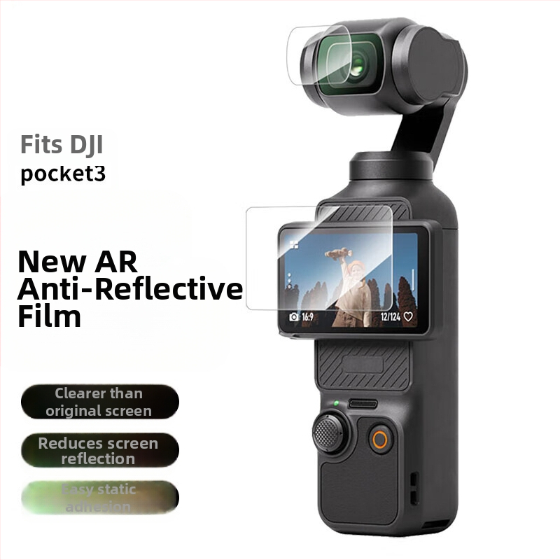 DJI Osmo Pocket 3 lēcas AR plēve – skrāpējumu aizsardzība ekrānam, antiatstarojošs PET plēve