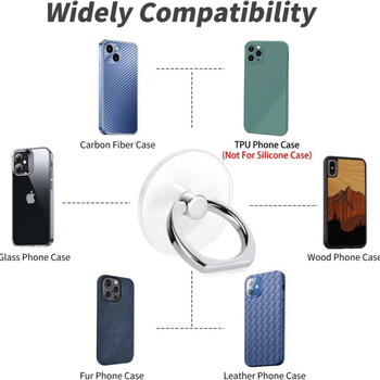 Държач за пръстен за телефон, цинкова сплав + пластмаса, универсален, с опция за персонализация