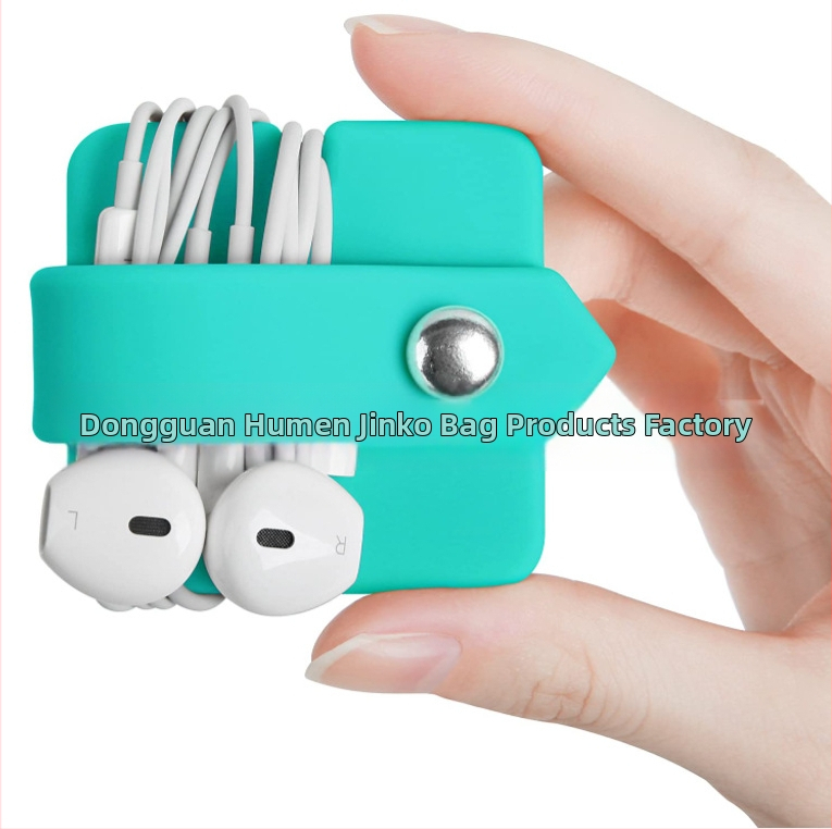 Silikoninis ausinių kabelių organizatorius JK060 — kompresijos liejimas, vidinis įpakavimas, prekės ženklas Jinke