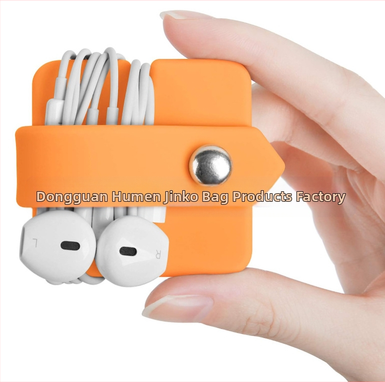 Silikoninis ausinių kabelių organizatorius JK060 — kompresijos liejimas, vidinis įpakavimas, prekės ženklas Jinke