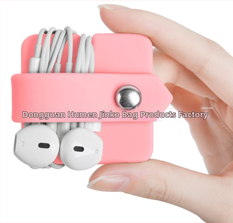 Silikoninis ausinių kabelių organizatorius JK060 — kompresijos liejimas, vidinis įpakavimas, prekės ženklas Jinke