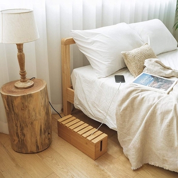 Ξύλινο κουτί οργάνωσης καλωδίων – Μπαμπού, 1 L χωρητικότητα, Οικιακό Γραφείο