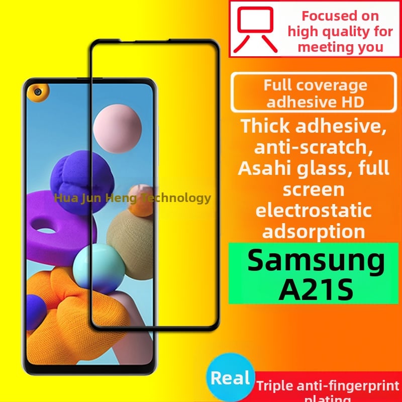 Προστατευτικό οθόνης από γυάλινο τζάμι για Samsung A21S, πλήρες κάλυμμα με κόλλα, ματ φινίρισμα, αντι-δακτυλικά αποτυπώματα, ανθεκτικό σε γρατζουνιές