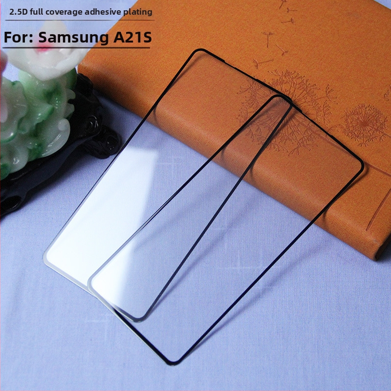 Sklenená ochranná vrstva na displej Samsung A21S, plné krytie s lepením, matný povrch, proti otlačkom prstov, odolný voči škrabancom