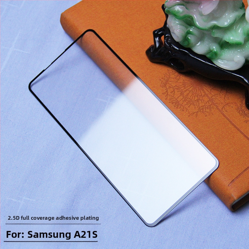 Sklenená ochranná vrstva na displej Samsung A21S, plné krytie s lepením, matný povrch, proti otlačkom prstov, odolný voči škrabancom