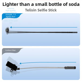 Selfie μπαστούνι από ανθρακονήματα 3 μ., τρίποδο/κλίση, μοντέλο GP-MNP-002, ικανότητα φόρτωσης 2–5 kg