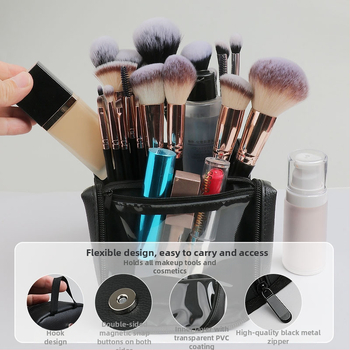 Φορητό κάθετα σχεδιασμένο σετ πινέλων μακιγιάζ σε θήκη αποθήκευσης, 20 πινέλα, λαβή από πλαστικό, μήκος τρίχας 0.1, συσκευασία: τσάντα, επαγγελματικά εργαλεία για σκιά ματιών και πούδρα
