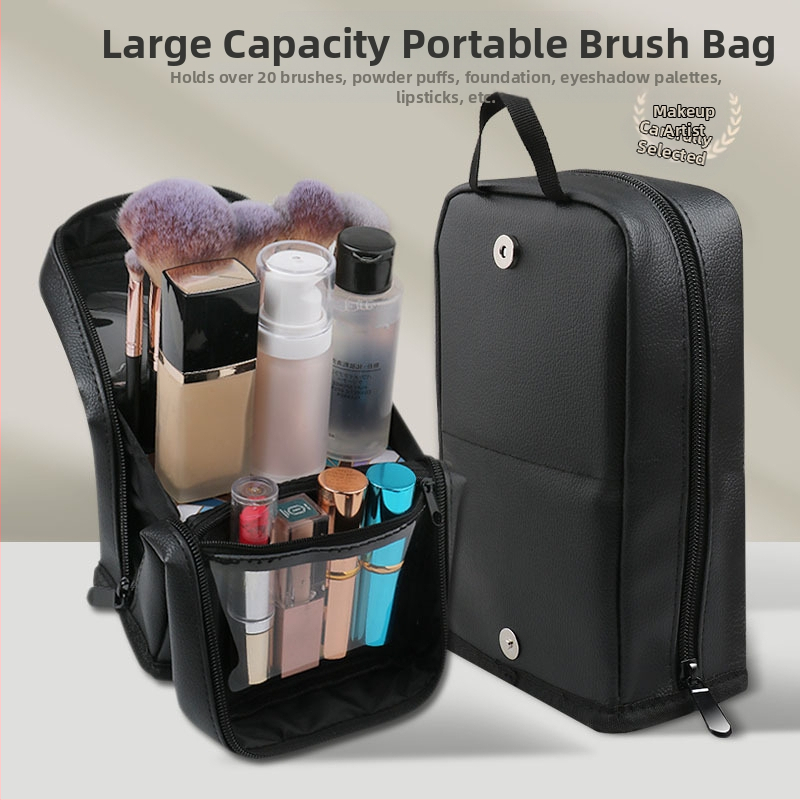 Φορητό κάθετα σχεδιασμένο σετ πινέλων μακιγιάζ σε θήκη αποθήκευσης, 20 πινέλα, λαβή από πλαστικό, μήκος τρίχας 0.1, συσκευασία: τσάντα, επαγγελματικά εργαλεία για σκιά ματιών και πούδρα