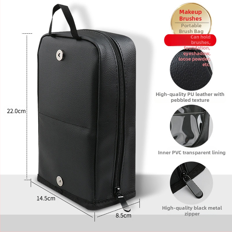 Φορητό κάθετα σχεδιασμένο σετ πινέλων μακιγιάζ σε θήκη αποθήκευσης, 20 πινέλα, λαβή από πλαστικό, μήκος τρίχας 0.1, συσκευασία: τσάντα, επαγγελματικά εργαλεία για σκιά ματιών και πούδρα