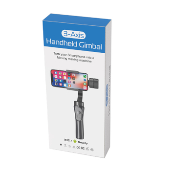 Okostelefon-gimbál stabilizátor (Rögzítő klipsz; Műanyag ház; Függőleges elforgatás 320°; Vízszintes elforgatás 270°; Tömeg 585 g)