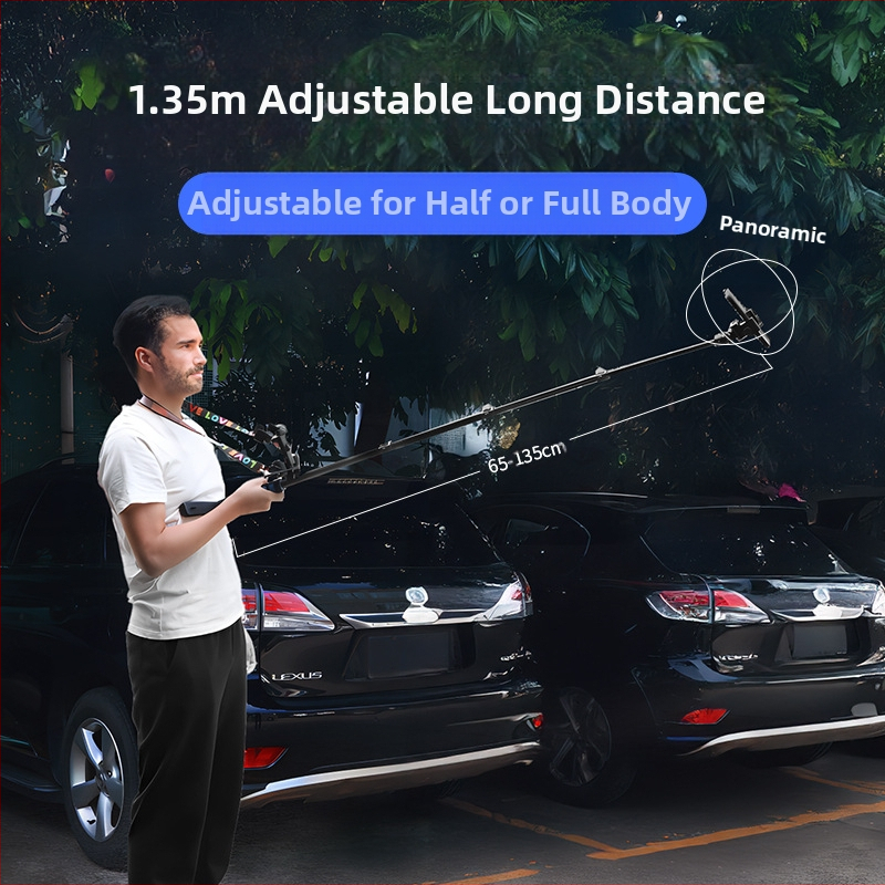 Kalio držiak na mobilný telefón pre živé vysielanie počas chôdze — plastový pásový statív so stabilizačným systémom