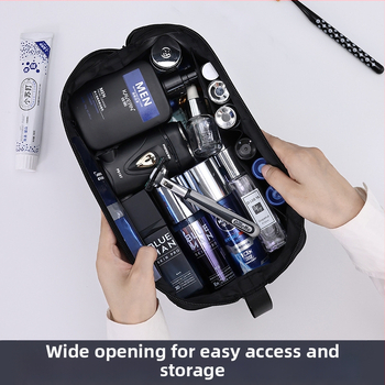 Τσαντάκι καλλυντικών - Διπλού επιπέδου, αδιάβροχο με διαχωρισμό στεγνών και βρεγτών, Oxford ύφασμα, στυλ επαγγελματικής μετακίνησης