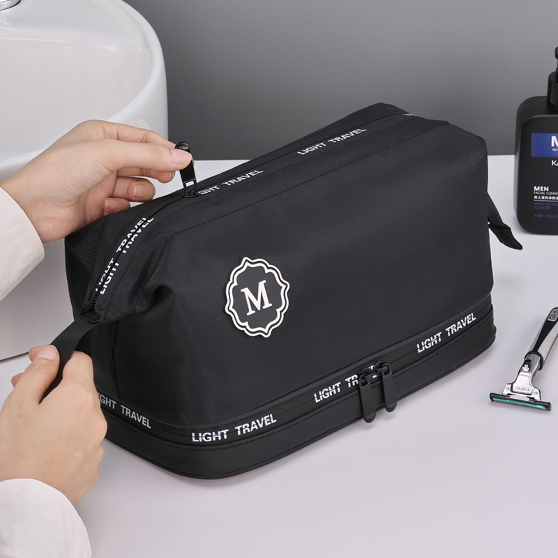 Τσαντάκι καλλυντικών - Διπλού επιπέδου, αδιάβροχο με διαχωρισμό στεγνών και βρεγτών, Oxford ύφασμα, στυλ επαγγελματικής μετακίνησης