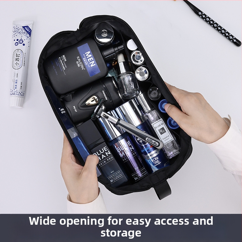 Чанта за тоалетни принадлежности – двуслойна водоустойчива, разделение за сухи и мокри вещи, от оксфордова материя, делов градски стил