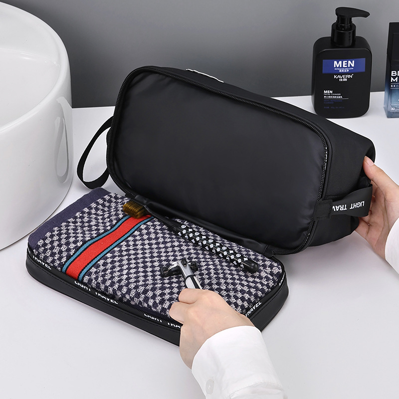 Τσαντάκι καλλυντικών - Διπλού επιπέδου, αδιάβροχο με διαχωρισμό στεγνών και βρεγτών, Oxford ύφασμα, στυλ επαγγελματικής μετακίνησης