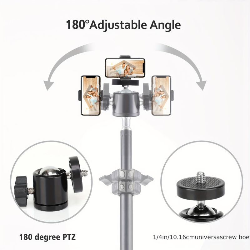 ZoMei grindų stovas mobiliam telefonui — universalus suderinamumas, skirta gyvai transliacijai, įtrauktas laikiklis ir PTZ telefono klipas.