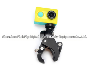 Kerékpárklipsz tartó GoPro/SJ/Sony akciókamerákhoz — forgatható, nagy átmérőjű csőhöz, műanyag, rögzített rögzítés