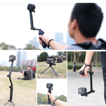 GoPro селфи стика, универсален, сгъваем тройно регулируем прът, ABS, 120 g