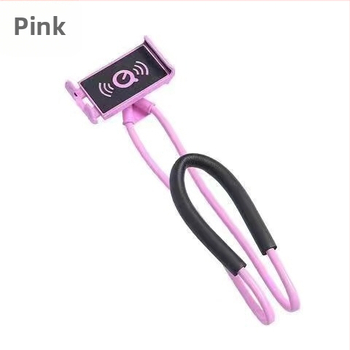 Пластмасов универсален държател за телефон и таблет с дизайн за носене около врата, подходящ за настолна употреба и монтаж в автомобил.