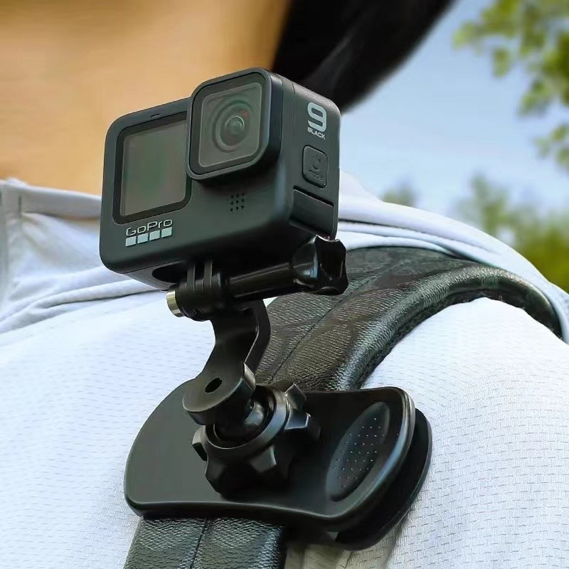 GoPro klip za ranac s kuglastom glavom i vijcima – univerzalni podesivi vanjski dodatak za Hero 1–12 (plastika, Jiashuo JS124, 1 kom.)