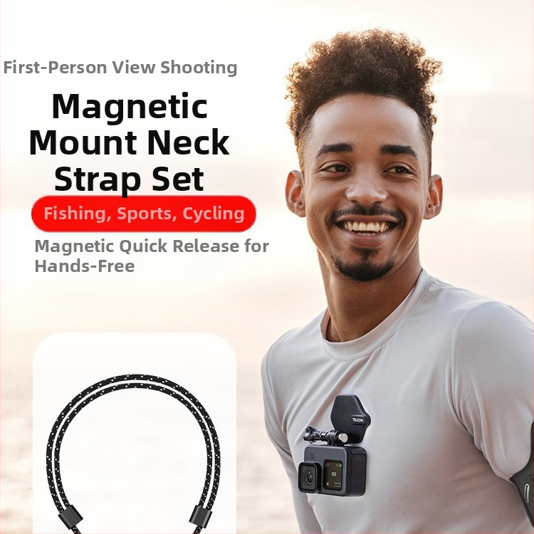 TELESIN Magnetický podväzok na krk s rýchlym uvoľnením pre športovú kameru a telefón, magnetické upevnenie na hrudi