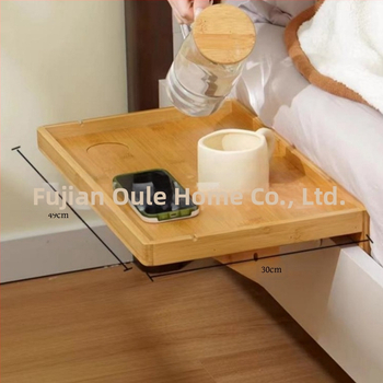 Ράφι νυχτερινής αποθήκευσης, ξύλο/μπαμπού, τοποθέτηση με γάντζο, ένα επίπεδο, κατάλληλο για υπνοδωμάτιο και γραφείο