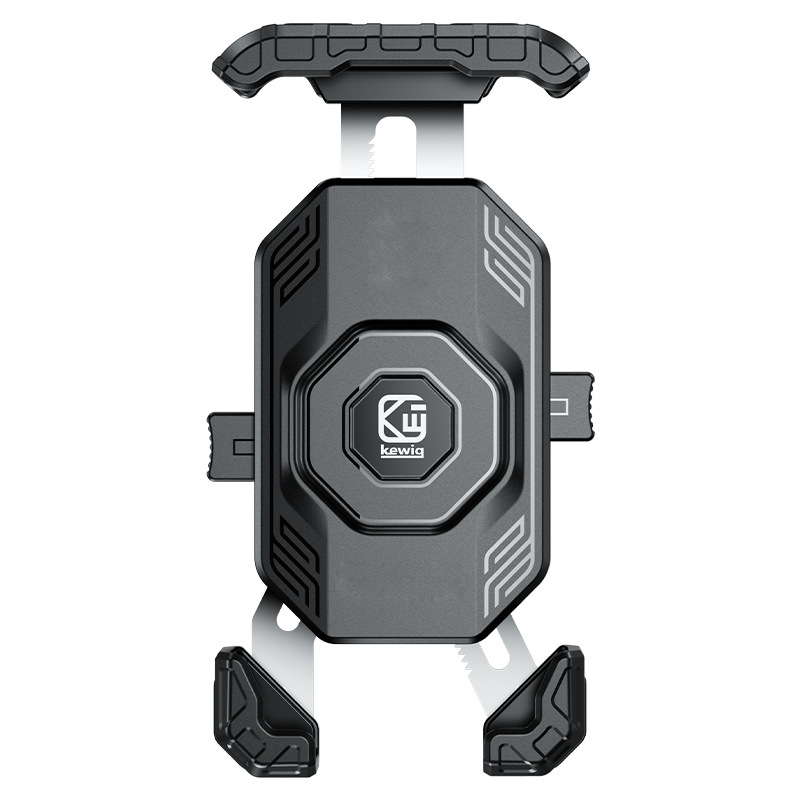 Kewig Pagriežams bloķējams tālruņa turētājs motociklam, velosipēdam un elektriskajam transportam — plastmasas, licencējama privāta zīme