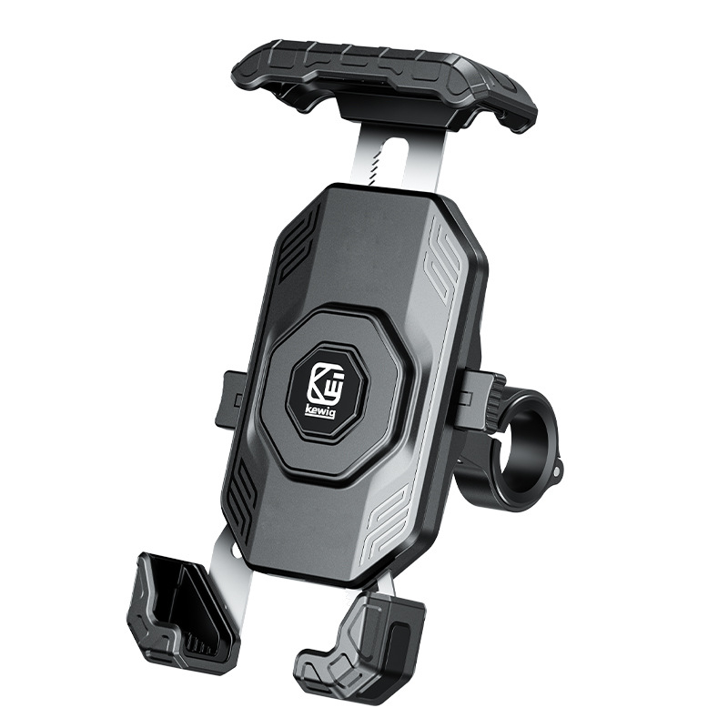Kewig Pagriežams bloķējams tālruņa turētājs motociklam, velosipēdam un elektriskajam transportam — plastmasas, licencējama privāta zīme