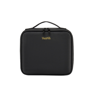 Τσάντα μακιγιάζ με καθρέφτη, κυβοειδές σχήμα, ύφασμα 600D Oxford, πολυχρηστική, μοντέρνο μινιμαλιστικό στυλ.