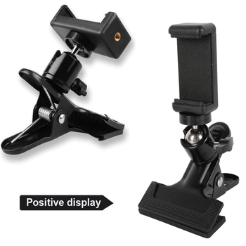 Clip pentru capul chitării pentru telefon – construcție metal-plastic, suport universal pentru smartphone și clip pentru partituri (pungă OPP)