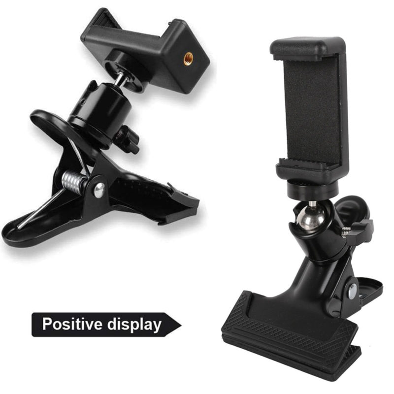 Clip pentru capul chitării pentru telefon – construcție metal-plastic, suport universal pentru smartphone și clip pentru partituri (pungă OPP)