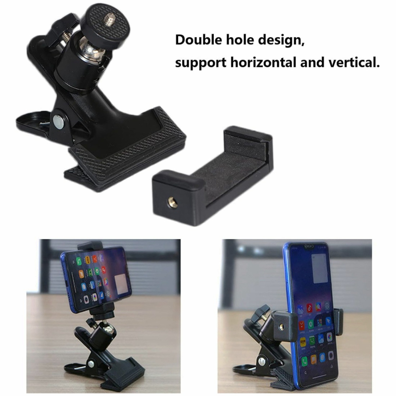 Clip pentru capul chitării pentru telefon – construcție metal-plastic, suport universal pentru smartphone și clip pentru partituri (pungă OPP)