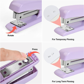 Lidemei офис комплект за ученици: stapler, ножици, дупкопробивач, скоби — десетчастен комплект, подходящ за подарък, без електричество