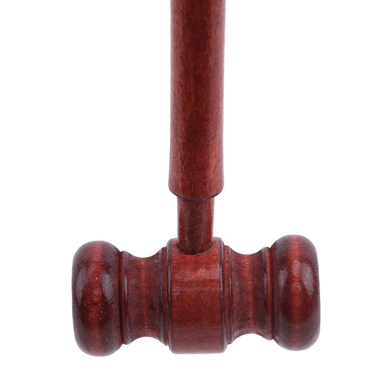 Дървен съдебен чук - ръчно изработен от лотосово дърво, модерен минималистичен дизайн, декоративен предмет за бюро