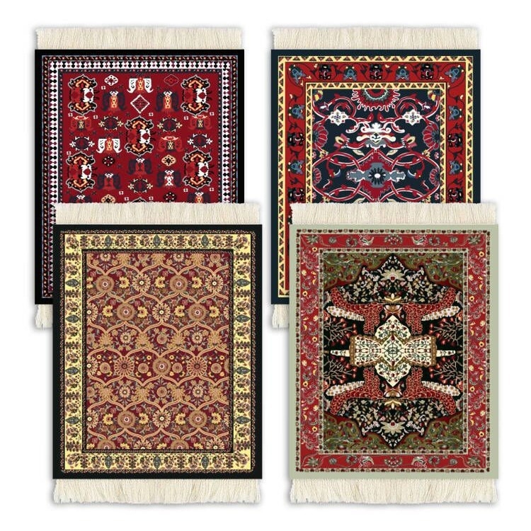 Biuro pelės kilimėlis, neslystantis ir šiltas, Bohemijos etninio stiliaus Persijos kilimo dizainas; medžiagos: audinys + guma; vienpusis; šilumos pernešimo spauda; OEM/personalizavimas