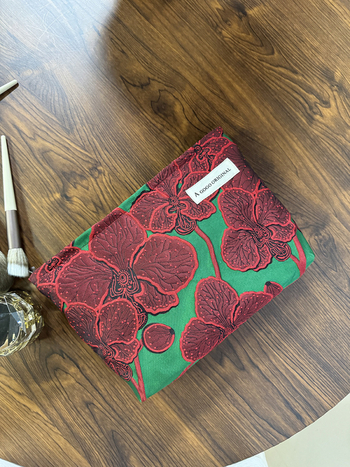 Κοσμητική τσάντα με μοτίβο λουλουδιών, φορητή αποθήκευση περιποίησης δέρματος, εξωτερικά πολυεστέρας με επένδυση καμβά, για καθημερινή χρήση