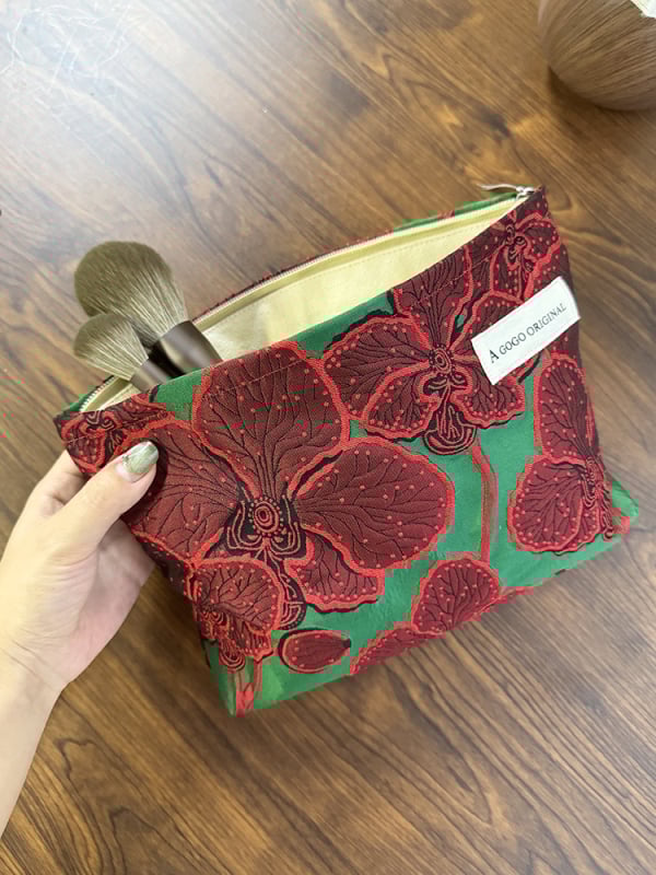 Geantă cosmetică cu imprimeu floral, portabilă pentru depozitare îngrijire a pielii, poliester cu căptușeală din pânză, pentru uz zilnic