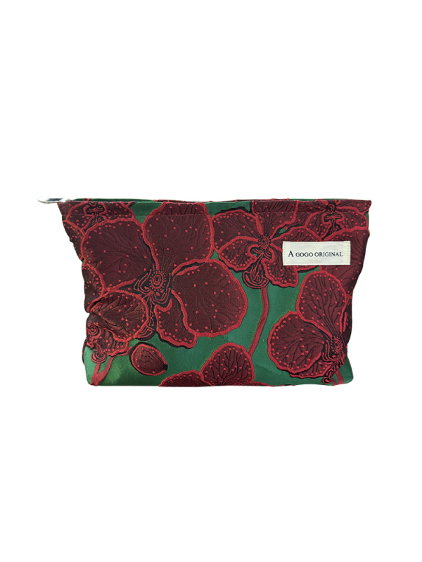 Geantă cosmetică cu imprimeu floral, portabilă pentru depozitare îngrijire a pielii, poliester cu căptușeală din pânză, pentru uz zilnic